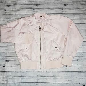 Free people pink bomber jacket